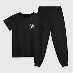 Пижама хлопковая детская BMW LOGO 2020, цвет: черный
