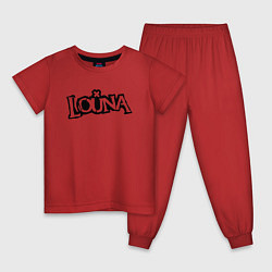 Пижама хлопковая детская Louna, цвет: красный