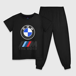 Пижама хлопковая детская BMW BOSS, цвет: черный