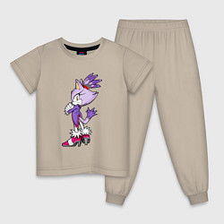 Пижама хлопковая детская SONIC Кошка Блейз, цвет: миндальный