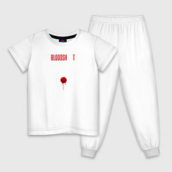 Пижама хлопковая детская Bloodshot Бладшот силуэт, цвет: белый