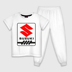 Пижама хлопковая детская Suzuki, цвет: белый