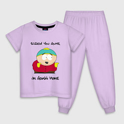 Пижама хлопковая детская ЮЖНЫЙ ПАРК, цвет: лаванда