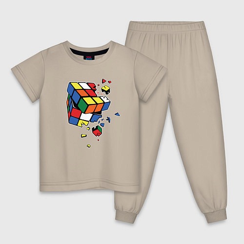 Детская пижама Кубик Рубика / Миндальный – фото 1