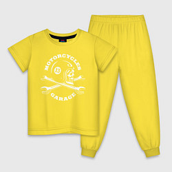 Пижама хлопковая детская Garage, цвет: желтый