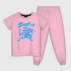 Пижама хлопковая детская Splinter, цвет: светло-розовый