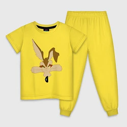 Пижама хлопковая детская Wile E Coyote, цвет: желтый