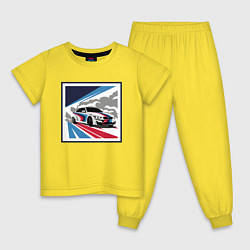 Пижама хлопковая детская Bmw m4, цвет: желтый