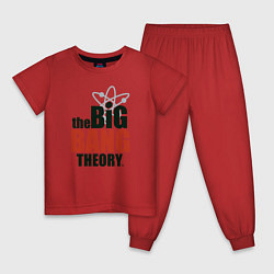 Пижама хлопковая детская Big Bang Theory logo, цвет: красный