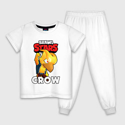 Пижама хлопковая детская BRAWL STARS CROW PHOENIX, цвет: белый