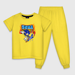 Пижама хлопковая детская Sonic:Sega Heroes, цвет: желтый