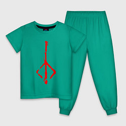 Пижама хлопковая детская Bloodborne цвета зеленый — фото 1