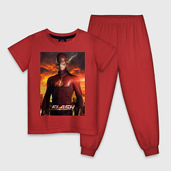 Пижама хлопковая детская The Flash цвета красный — фото 1