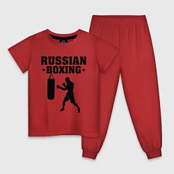 Пижама хлопковая детская Russian Boxing, цвет: красный