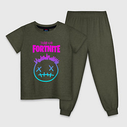 Пижама хлопковая детская TRAVIS SCOTT X FORTNITE, цвет: меланж-хаки