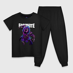 Пижама хлопковая детская FORTNITE RAVEN, цвет: черный