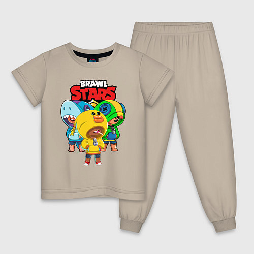 Детская пижама BRAWL STARS LEON SKINS / Миндальный – фото 1