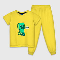 Пижама хлопковая детская MINERCRAFT CREEPER, цвет: желтый