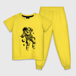 Пижама хлопковая детская КОСМОНАВТ Z, цвет: желтый