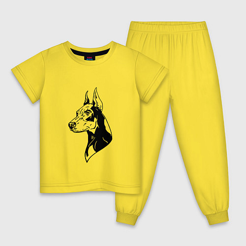 Детская пижама Доберман Z / Желтый – фото 1