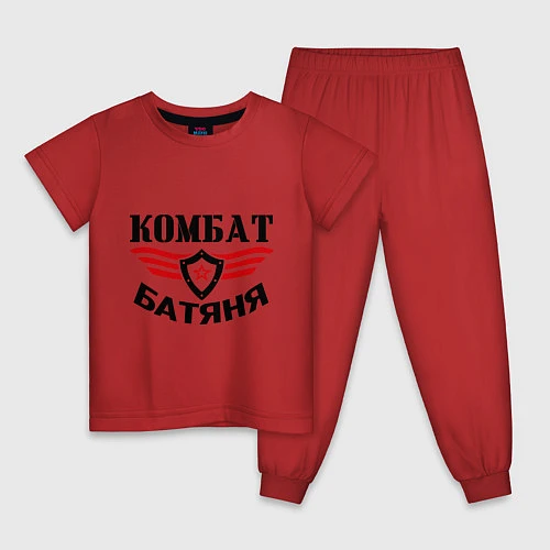 Детская пижама Комбат батяня / Красный – фото 1