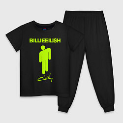 Пижама хлопковая детская BILLIE EILISH, цвет: черный