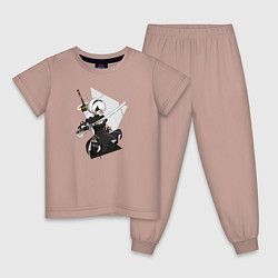 Пижама хлопковая детская Nier Automata, цвет: пыльно-розовый