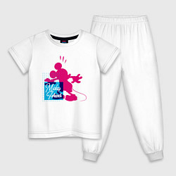 Пижама хлопковая детская Mickey Forever, цвет: белый