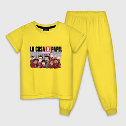 Пижама хлопковая детская La Casa de Papel Z, цвет: желтый