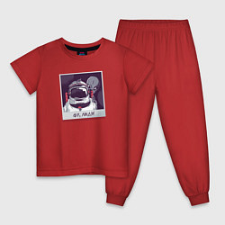 Пижама хлопковая детская Фу Люди, цвет: красный