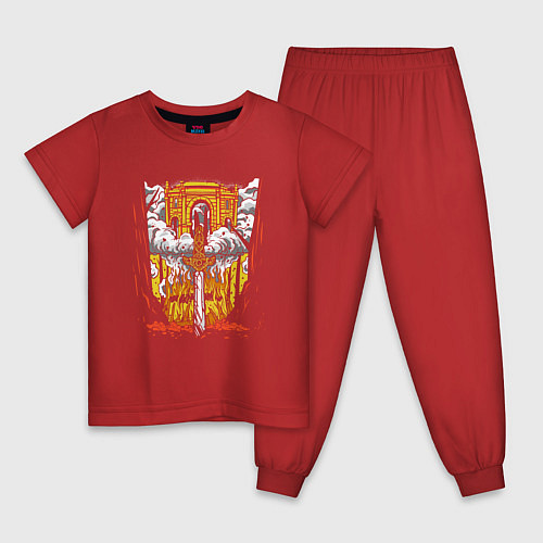 Детская пижама Врата Вальгаллы / Красный – фото 1