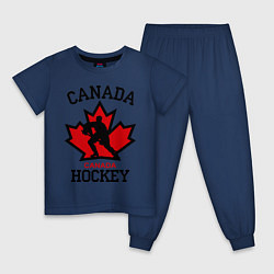 Пижама хлопковая детская Canada Hockey, цвет: тёмно-синий