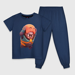 Пижама хлопковая детская Fall Guys Gordon Freeman, цвет: тёмно-синий