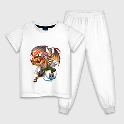Пижама хлопковая детская Fayri Tail, цвет: белый