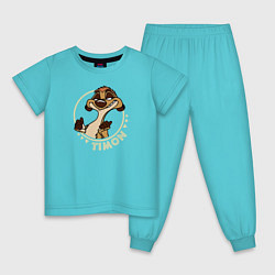 Пижама хлопковая детская Timon цвета бирюзовый — фото 1