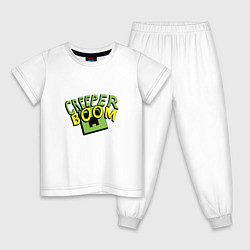 Пижама хлопковая детская Creeper Boom, цвет: белый