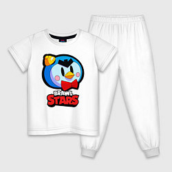 Пижама хлопковая детская Mister P Brawl Stars, цвет: белый
