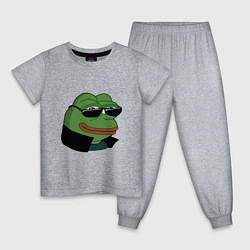Пижама хлопковая детская Pepe в очках EZ, цвет: меланж