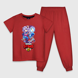 Пижама хлопковая детская Brawl STARS COLETTE, цвет: красный