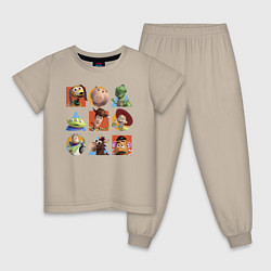 Пижама хлопковая детская Toy Story, цвет: миндальный