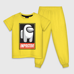 Пижама хлопковая детская Among Us, цвет: желтый