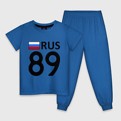 Пижама хлопковая детская RUS 89, цвет: синий
