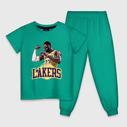 Пижама хлопковая детская LeBron - Lakers, цвет: зеленый