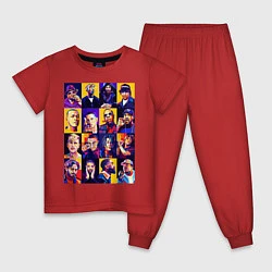 Пижама хлопковая детская Легенды Рэпа, цвет: красный