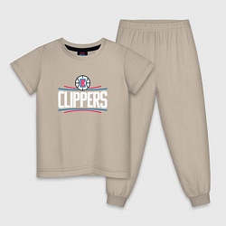 Пижама хлопковая детская Los Angeles Clippers, цвет: миндальный