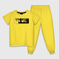 Пижама хлопковая детская Атака на титанов, цвет: желтый