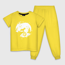 Пижама хлопковая детская Полнолуние Французский бульдог, цвет: желтый