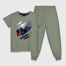 Пижама хлопковая детская Кен Канеки, цвет: авокадо