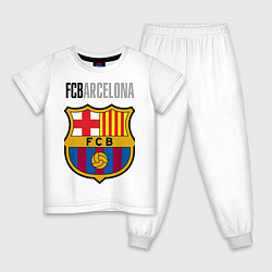Пижама хлопковая детская Barcelona FC, цвет: белый