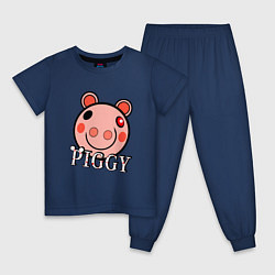 Пижама хлопковая детская ROBLOX PIGGY, цвет: тёмно-синий